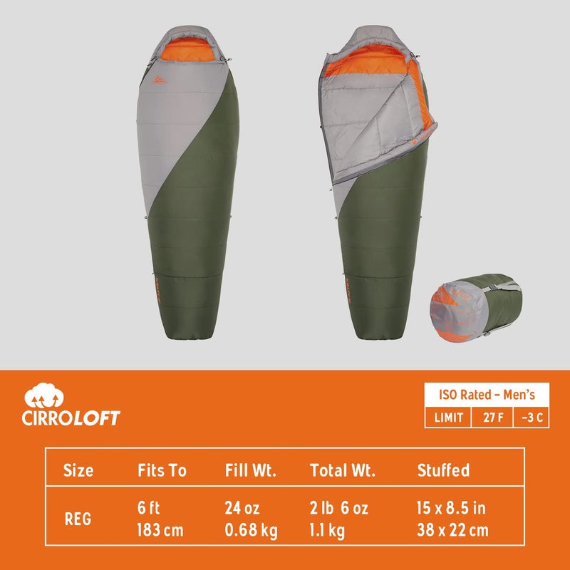 Kelty Cosmic Synthetic Fill 40 Degree Backpacking Sleeping Bag with Compression Straps, Compact and Lightweight, 2022 (Regular) - Image 2